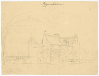 202772 Gezicht op het kasteel Rhijnauwen bij Bunnik.N.B. De tekening is mogelijk vervaardigd door Pieter Jan van ...
